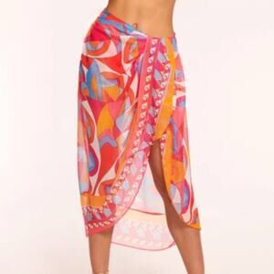 NWT Ramy Brook Iona Coverup Wrap Skirt In Retro Apricot